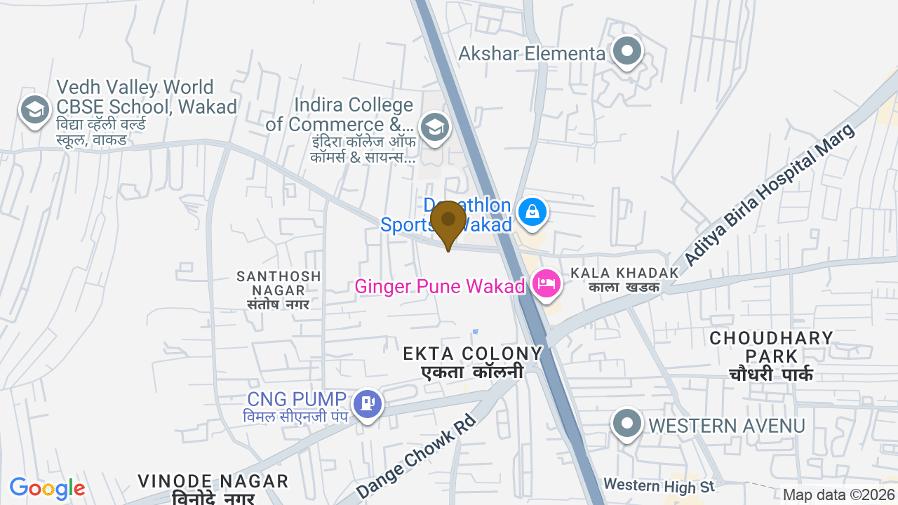 Map showing the location of Saheel Luxton, Survey No 111/1/3, 147/111, Wakad, Mulshi, Pimpri-Chinchwad, Maharashtra 411057, India