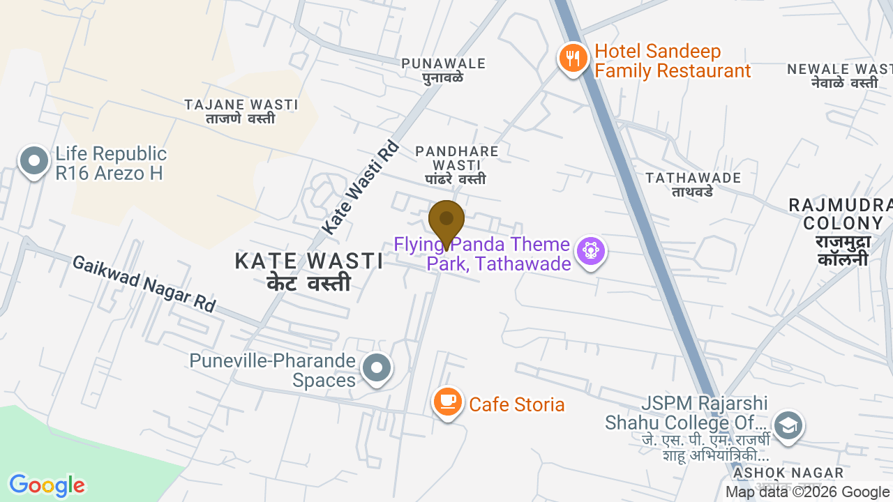 Map showing the location of Unique QUE 154, Sr No 15/4, Pandhare Wasti Rd, near Dmart, Pandhare Wasti, Ready, Punawale, Pimpri-Chinchwad, Maharashtra 411033, India